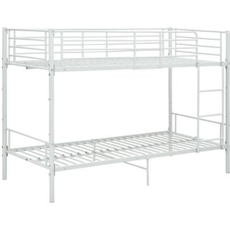 vidaXL Cama Litera De Metal Blanca 90x200 Cm Vidaxl