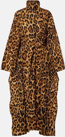 Alaia Ala&iuml;a Animal-print taffeta trench coat