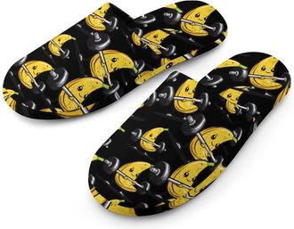Generic Bodybuilder Banana Mens Cotton Slippers Memory Foam Comfort House Shoes Winter Indoor Slipper for Hotel Casa Spa