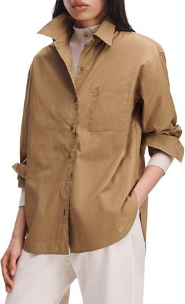 Rag & Bone Connie Cotton Poplin Button-Up Shirt in Gold at Nordstrom, Size X-Small
