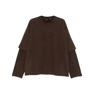 Daily Paper Clothing Raglan Stacked Layered Longsleeve - Heren - Sweatshirts & Hoodies - Bruin - Maat: M Katoen