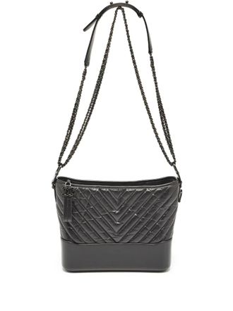 Chanel Schoudertas met V-stiksel - Zwart