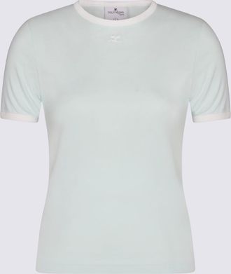 Courr&egrave;ges T-Shirts And Polos Light Mint/Heritage White-Donna