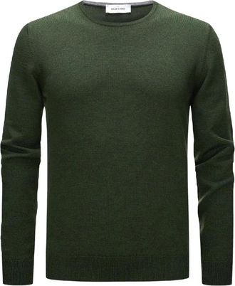 Gran Sasso Rondgebreide trui met ronde hals - Heren - Ronde hals truien - Groen - XL - Wol - Truien & Vesten