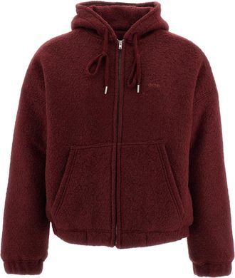 Arte Red Boiled Wool Hooded Jacket
