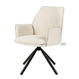 Koketto Home Sill&oacute;n giratorio beige y patas de metal negro