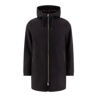 Herno Navy blauwe capuchon parka jas - Heren - Mantels - Blauw - Maat: XL Wol