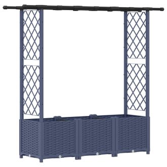 vidaXL Cama Elevada Con Trellis Y Techo Gris 162,5 X 40 X 138 Cm Pp Vidaxl