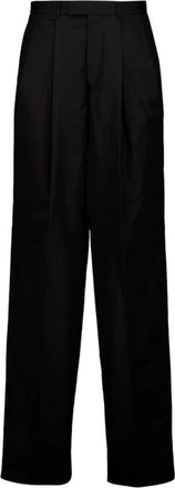 Givenchy Broek met Pliss&eacute; en Wijde Pijpen - Heren - Nette broeken - Zwart - M - Katoen - Broeken