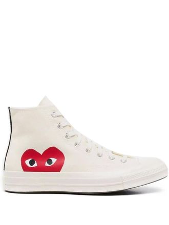 Comme Des Gar&ccedil;ons x Converse Chuck 70 heart-motif high-top sneakers - Bianco