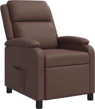 vidaXL Recliner Marr&oacute;n Cuero Sint&eacute;tico Vidaxl