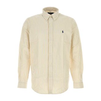Polo Ralph Lauren Casual Shirts, male, Beige, Size: 2XL Classic Fit Striped Cotton Shirt