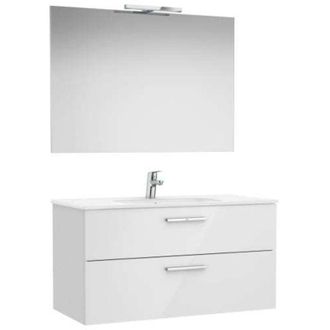 Roca Conjunto Victoria Base+lavabo 1000 Blanco 2 Cajones Espejo Aplique Led.-roca: Dise&ntilde;o, Innovaci&oacute;n Y Calidad