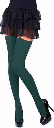 Romartex Opaque Stockings 40 Denier Plain Top, 24Fashionable Colours,Sizes S-XL (Medium, Dark Green)
