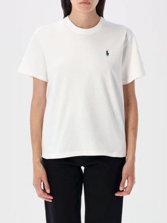 Polo Ralph Lauren T-shirt in cotone con logo ricamato e spalle scese