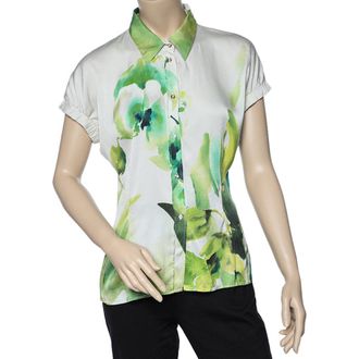Roberto Cavalli Multicolor Printed Silk Satin Shirt