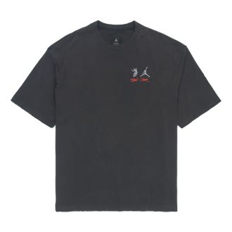 Nike Jordan Air Jordan x union Crossover SS22 Solid Color Breathable Logo Round Neck Short Sleeve Asia Edition Black DM2844-045