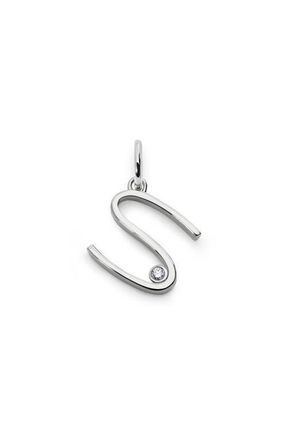 Monica Vinader Lab Grown Diamond Initial Pendant in Sterling Silver S at Nordstrom