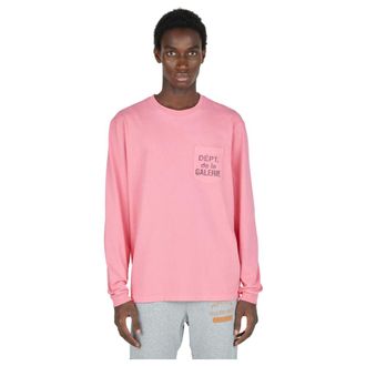 Gallery Dept. Long Sleeve Tops, male, Pink, Size: 2XL Logo Print T-Shirt