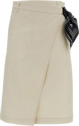 True Royal Midi Wikkelrok - Dames - Korte rokken - Beige - XS - Katoen - Rokken