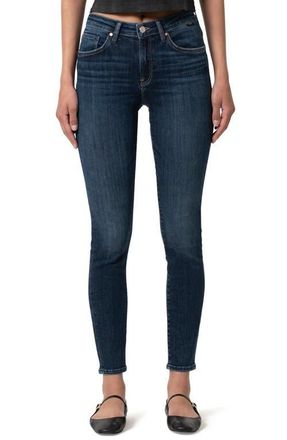 Mavi Tess High Waist Ankle Skinny Jeans in Dark Brushed Flex Blue at Nordstrom, Size 30 X 27