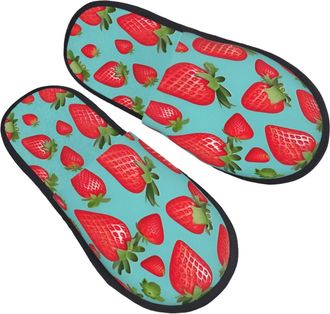 Generic Cute Strawberry Men Women House Shoes Soft House Slippers Cosy Sliders For Bedroom Indoor Outdoor L