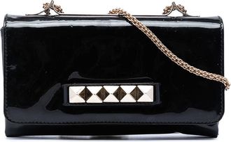 Valentino Pre-owned Valentino Patent Vava Voom Chain Clutch Ladies VCO2EQMMXTYKKIKM
