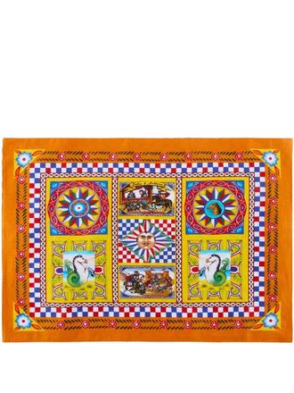 Dolce & Gabbana placemat-napkin set - unisex - Linen/Flax - OS - Orange