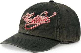 The Attico Logo Geborduurde Pet - Dames - Petten - Zwart - S/M - Katoen - Accessoires