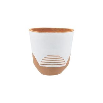 Foreside Home And Garden Large Natural Terracotta Painted Planter in White at Nordstrom