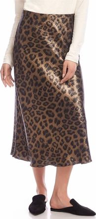 Karen Kane Bias Midi Skirt In Leopard