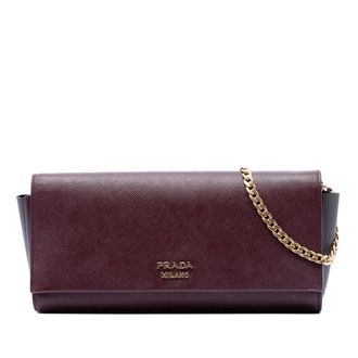 Prada Pre-owned Prada Saffiano and City Calf Bibliotheque Clutch with Chain Ladies 5NHFVR578JYK22CF