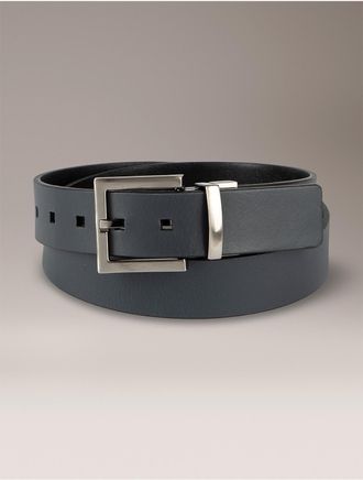 Calvin Klein Mens Reversible Harness Buckle Belt - Open Blue - XL
