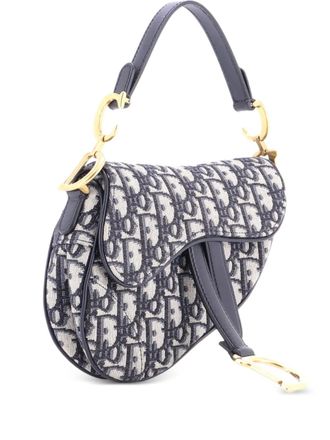 Dior Saddle Handbag Oblique Canvas Mini shoulder bag - Blue