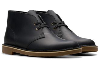 Clarks Shepton Mens Boots Black Leather : 11.5 D - Medium