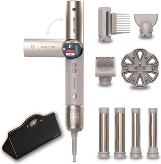 Cecotec Cecotec Cepillo De Aire Moldeador Multifunci&oacute;n - 8 Accesorios Y Mango Flexible Airglisse 8in1 Flex Champagne. 1400w, 110000rpm