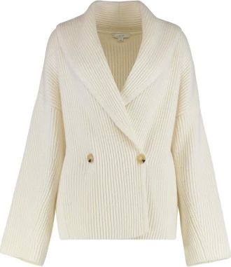 Vince ribbed double-breasted cardigan - Neutrals