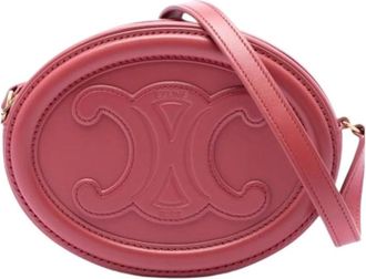 Celine Pre-owned Cross Body Bags, female, Red, Size: ONE SIZE Pre-owned Triomphe Oval Crossbody