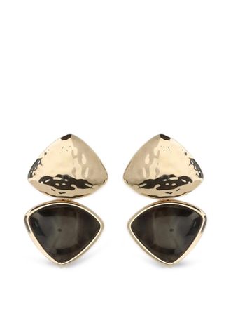 Self Portrait Mottled Gold Brown Enamel Earring