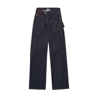 J.W.Anderson Straight Jeans, female, Blue, Size: W24 Twisted Workwear Jeans