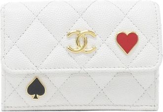 Chanel White Grained Calfskin Wallet (Tri-Fold) (Pre-Owned)