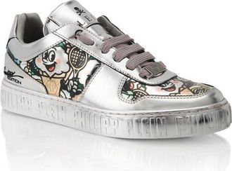 Philipp Plein Mirror Leather Sneakers 3D Ice Cream Unisex in Silver at Nordstrom, Size 39