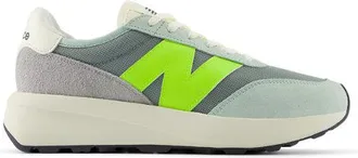 New Balance Unisex 370 in Verde, Pelle Scamosciata/Rete, Taglia 37.5