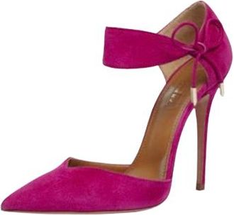 Aquazzura Aquazurra Pink Suede Dorsay Heels Size 37