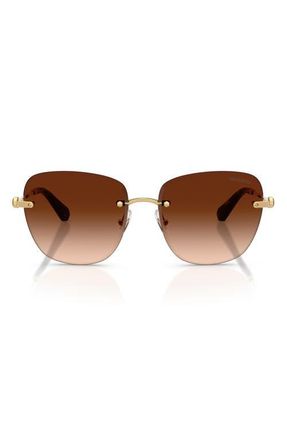 Swarovski 58mm Gradient Square Sunglasses in Gold /Gradient Dark Brown at Nordstrom