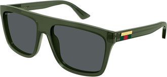 Gucci GG0748S 011 Mens Sunglasses Green Size 59 - Free RX Lenses - Free RX Lenses