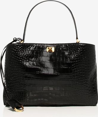 Balenciaga Schultertasche aus Leder in Kroko-Optik Rodeo Medium