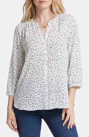 NYDJ Pintuck Blouse in Sprinkle Dots at Nordstrom Rack, Size Large
