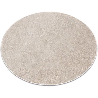 RugsX Rugsx - Carpet, round santa fe beige 33 plain, flat, one colour beige round 170 cm