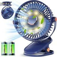 OEM Ventilador Usb, Peque&ntilde;o Ventilador De Mesa Con Led, Ventilador Con Clip Recargable De 4000 Mah, Ventilador De Escritorio El&eacute;ctrico Silencioso, M&aacute;s De 